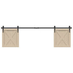 Kit de puerta corredera de armario acero carbono 183 cm