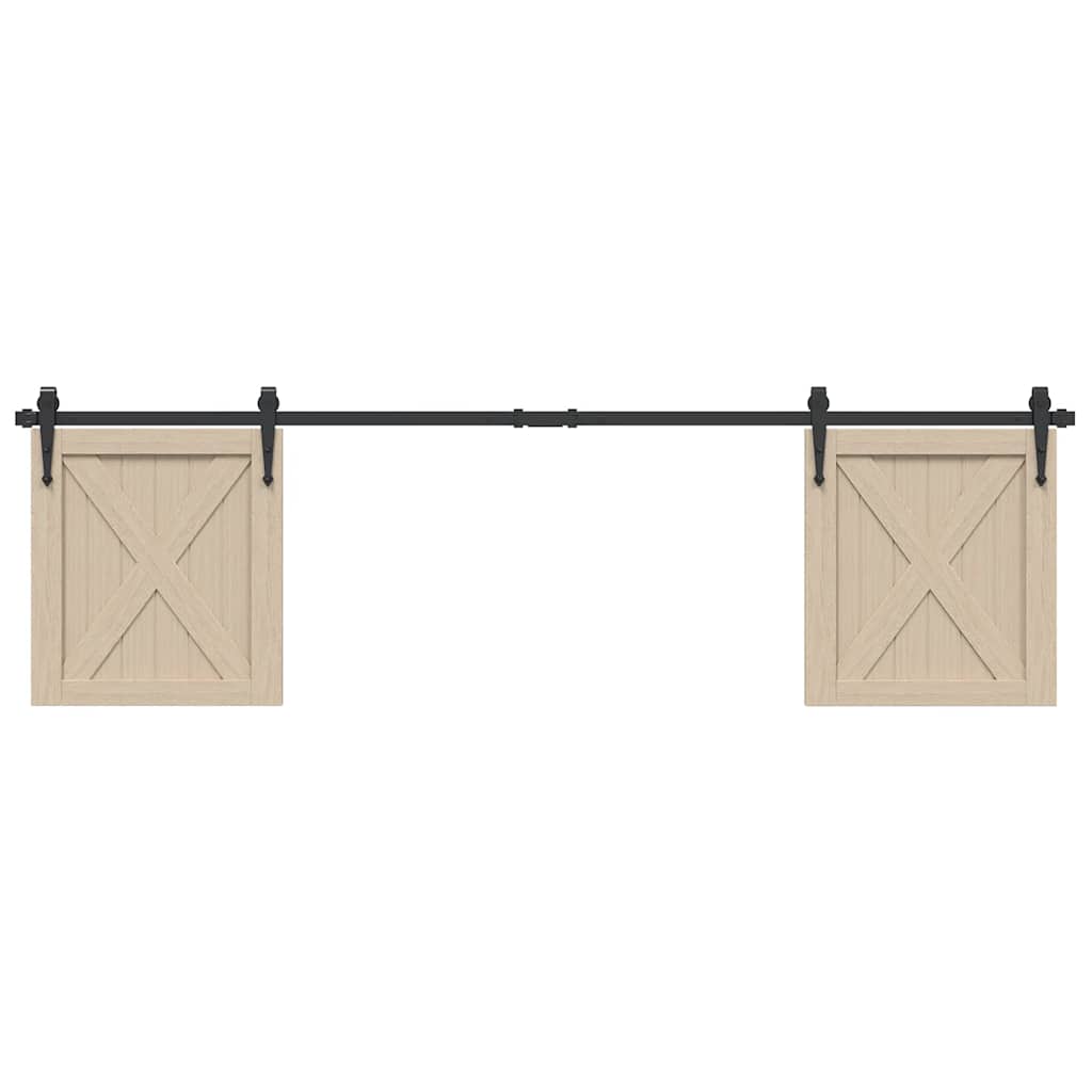 Kit de puerta corredera de armario acero carbono 183 cm