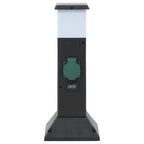 Columna de 2 enchufes de exterior con lámpara 16x16x39,5 cm