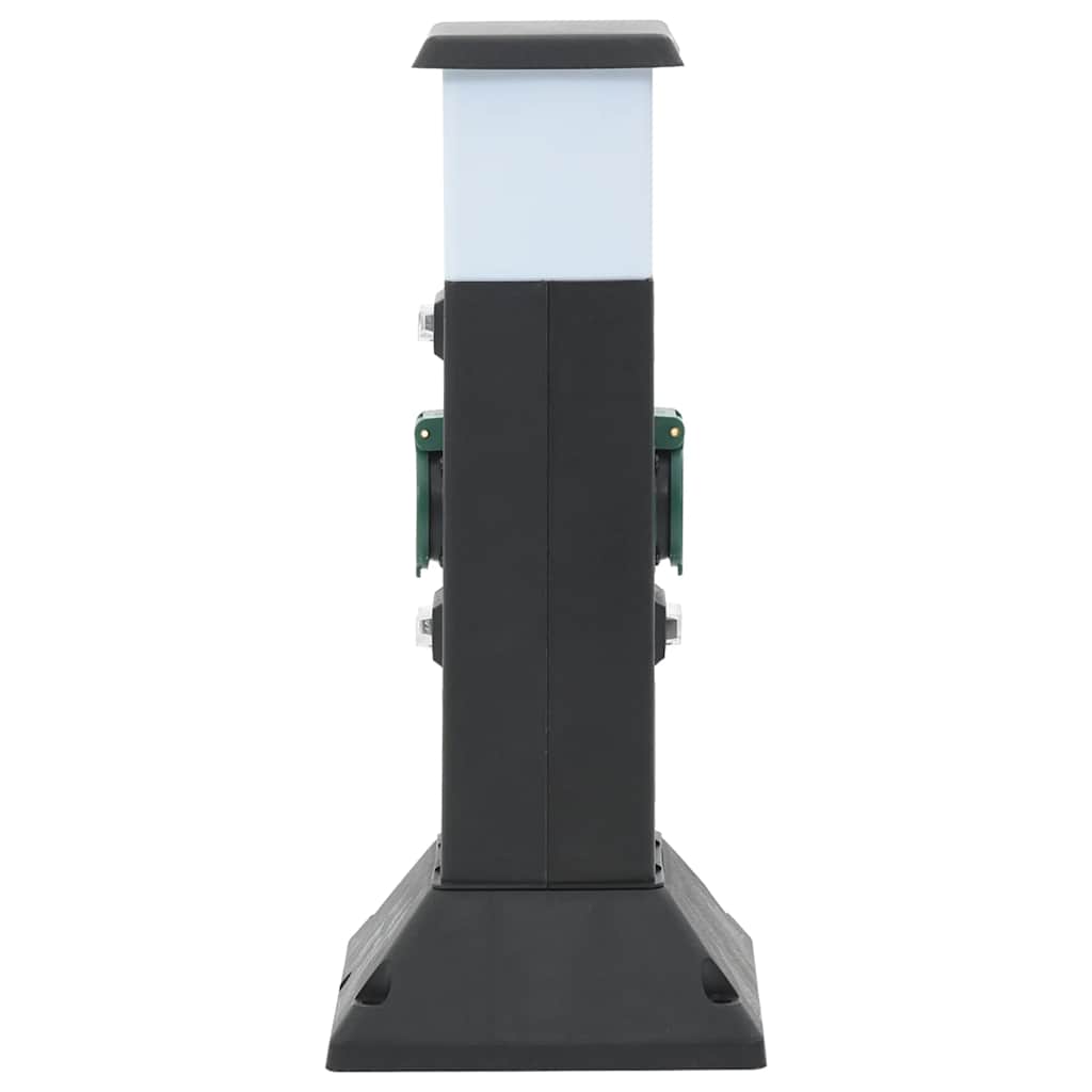 Columna de 2 enchufes de exterior con lámpara 16x16x39,5 cm