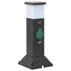 Columna de 2 enchufes de exterior con lámpara 16x16x39,5 cm