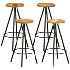 Set de mesa y taburetes de bar 5 piezas madera maciza de mango