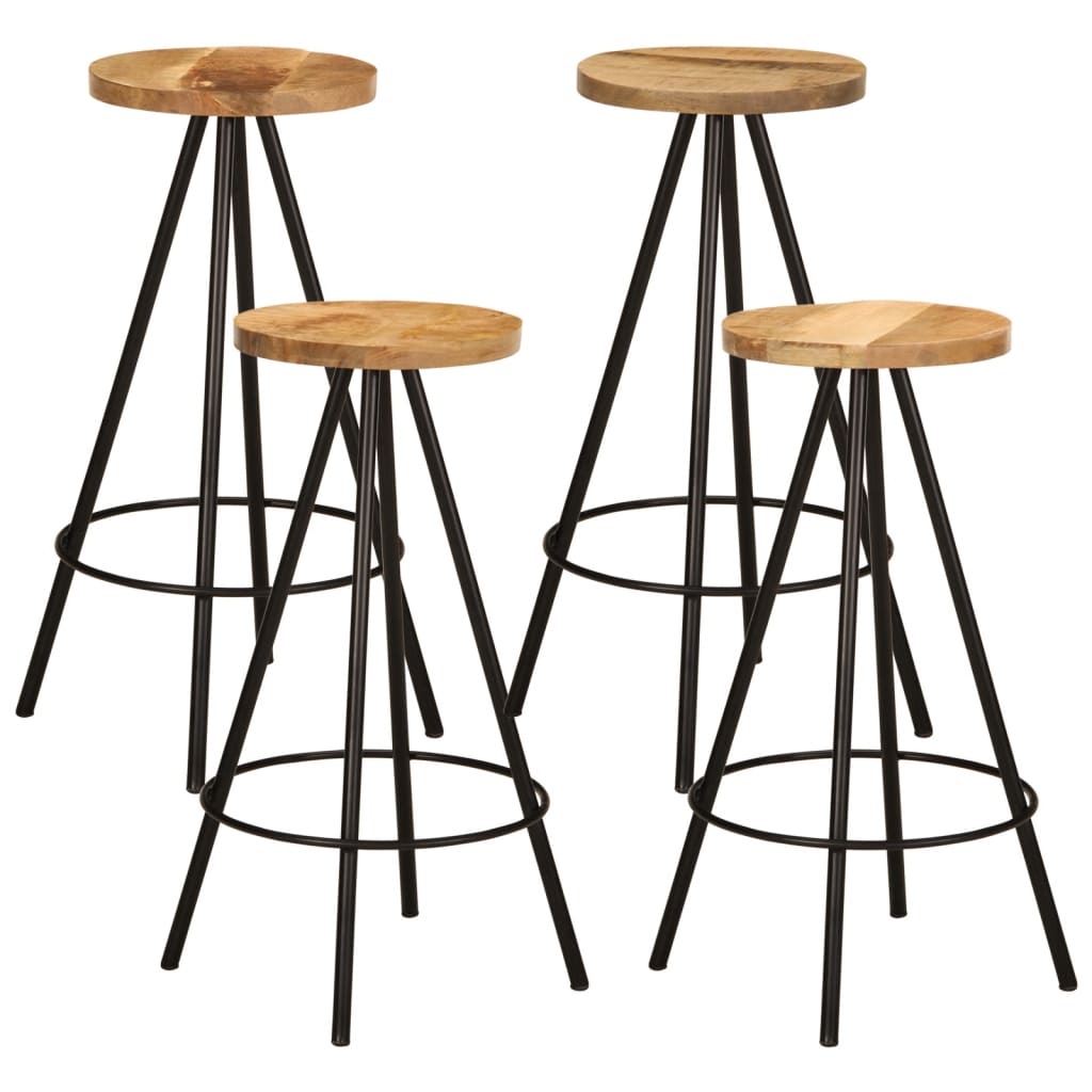 Set de mesa y taburetes de bar 5 piezas madera maciza de mango