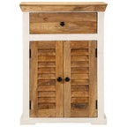 Aparador madera maciza mango rugosa blanco marrón 55x30x73 cm