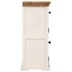 Aparador madera maciza mango rugosa blanco marrón 55x30x73 cm