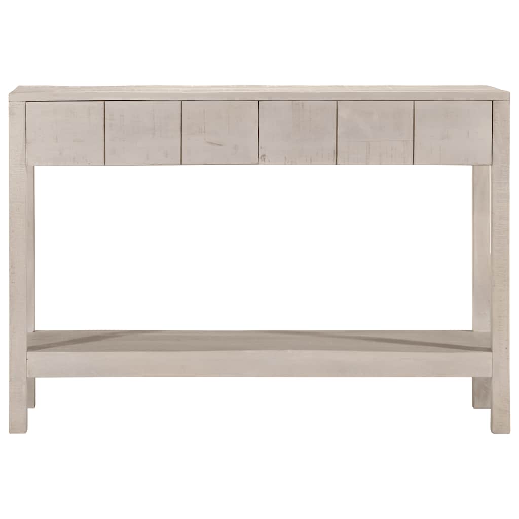 Mesa consola madera maciza de mango blanco 110x35x75 cm