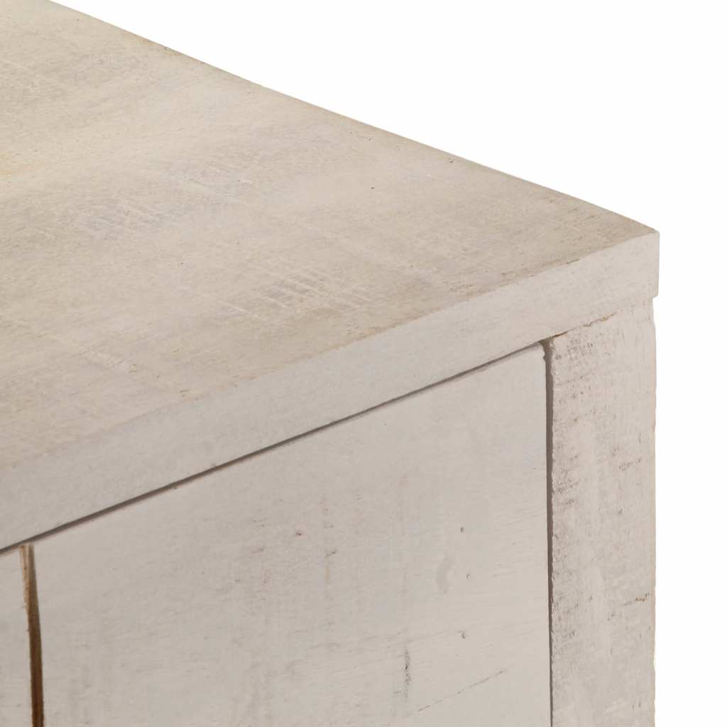 Mesa consola madera maciza de mango blanco 110x35x75 cm