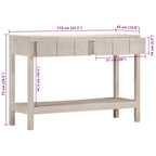 Mesa consola madera maciza de mango blanco 110x35x75 cm