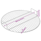 Parrilla redonda de BBQ con asas acero inoxidable 304 Ø44,5 cm