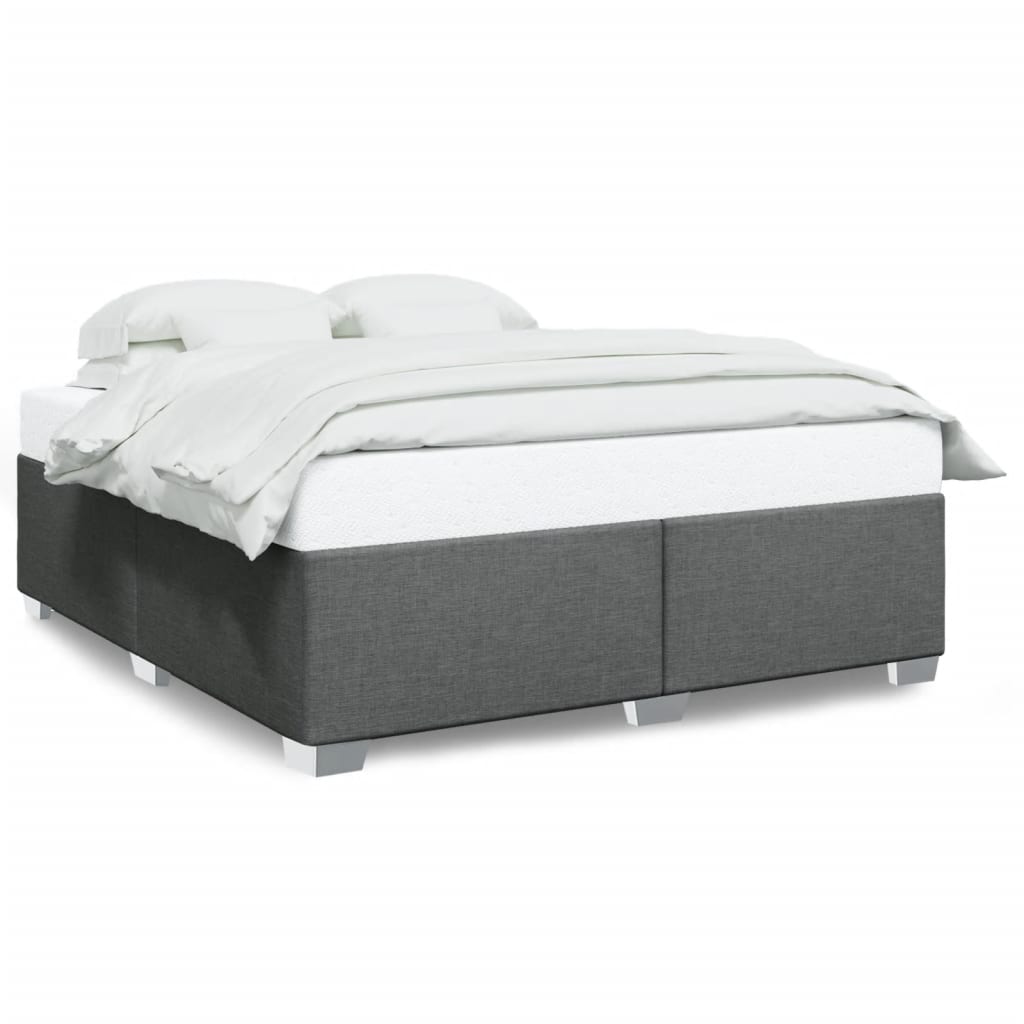 Cama sin colchón de tela gris oscuro 180x200 cm