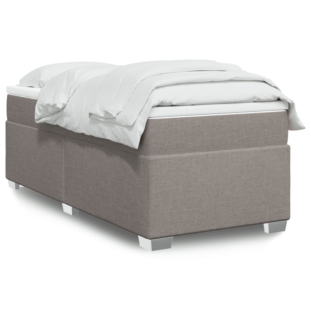 Cama box spring con colchón cuero sintético blanco 100x200 cm
