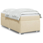 Cama box spring con colchón cuero sintético blanco 100x200 cm