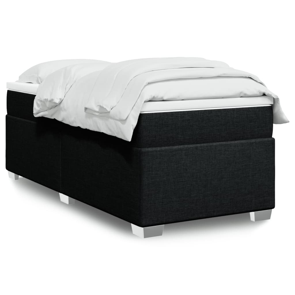 Cama box spring con colchón cuero sintético blanco 100x200 cm