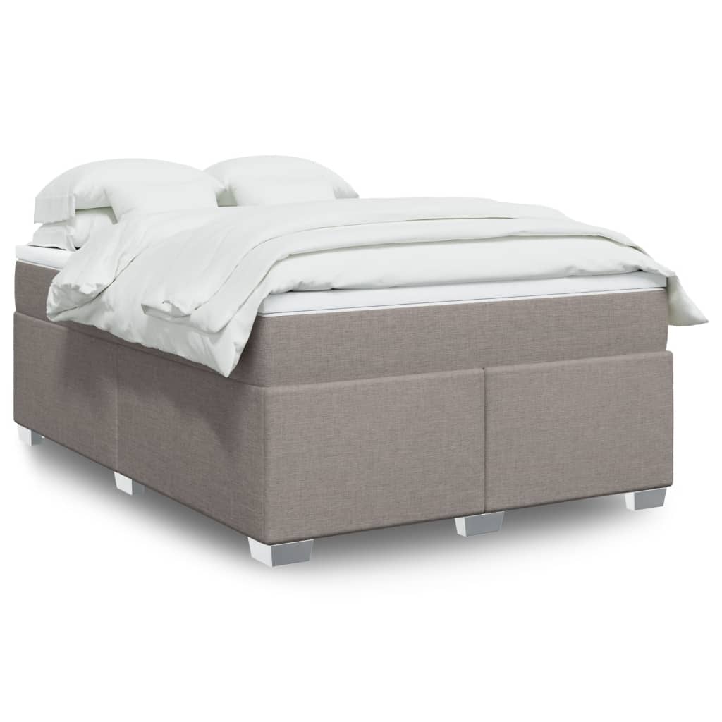 Cama box spring con colchón cuero sintético blanco 100x200 cm