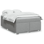 Cama box spring con colchón cuero sintético blanco 100x200 cm