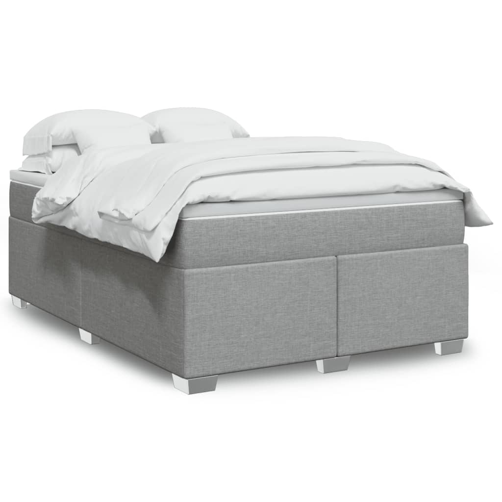 Cama box spring con colchón cuero sintético blanco 100x200 cm