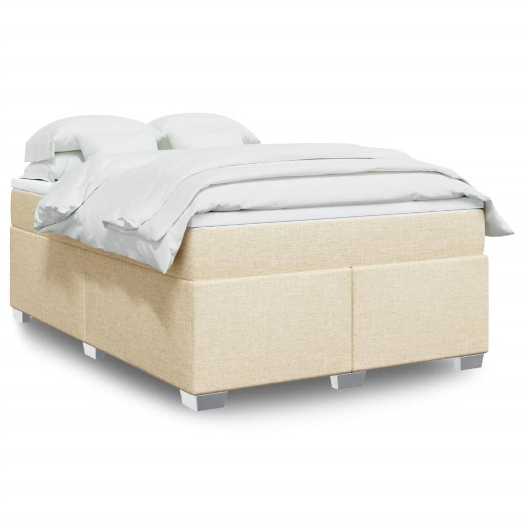 Cama box spring con colchón cuero sintético blanco 100x200 cm