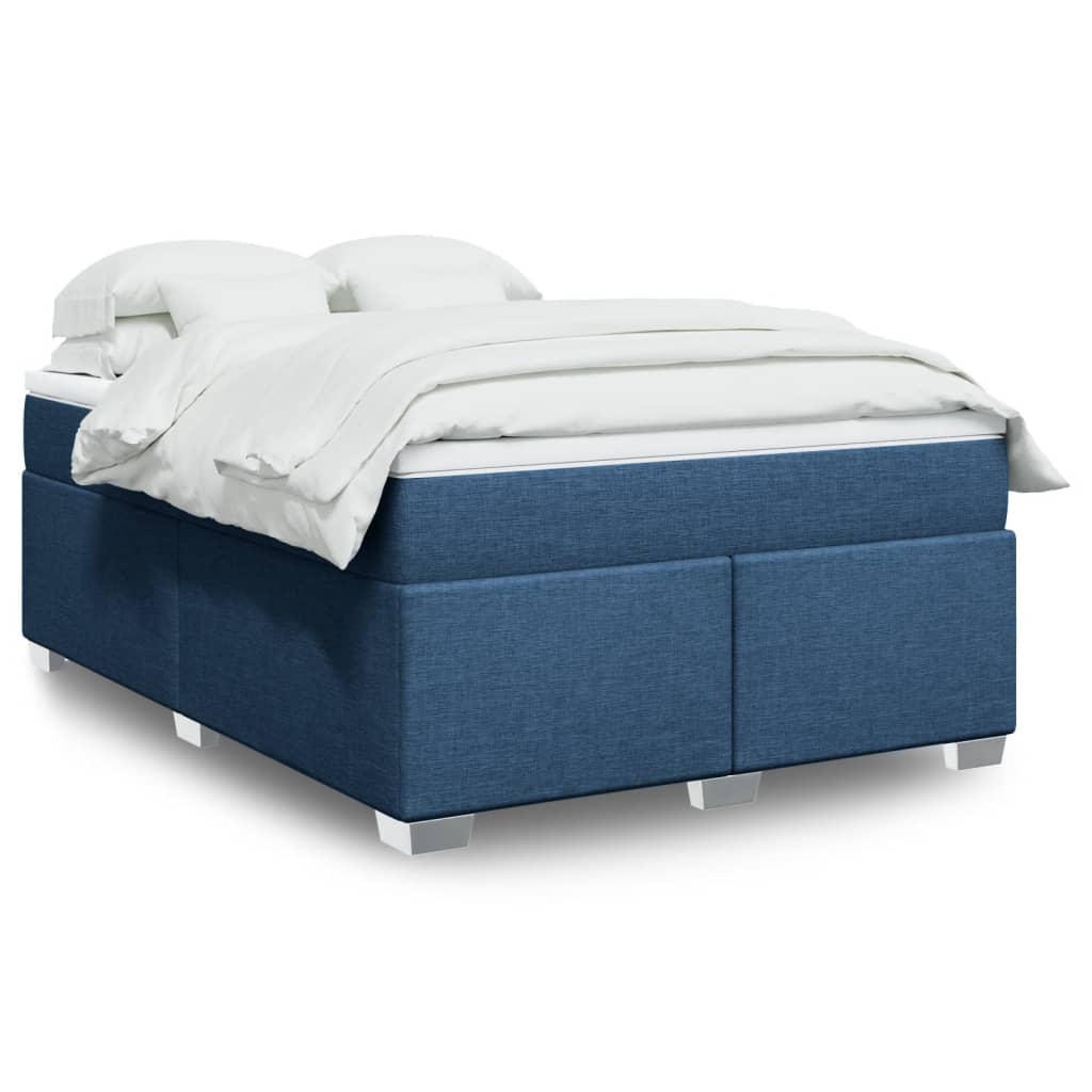 Cama box spring con colchón cuero sintético blanco 100x200 cm
