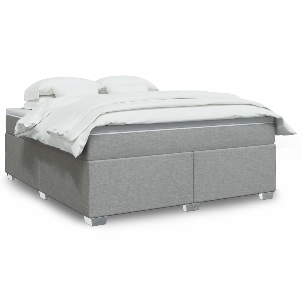 Cama box spring con colchón cuero sintético blanco 100x200 cm