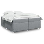 Cama box spring con colchón cuero sintético blanco 100x200 cm