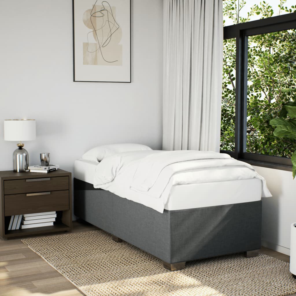 Cama box spring con colchón cuero sintético blanco 100x200 cm