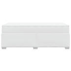 Cama box spring con colchón cuero sintético blanco 100x200 cm