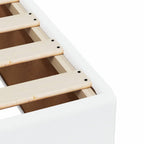 Cama box spring con colchón cuero sintético blanco 100x200 cm
