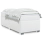Box spring bed with white faux leather mattress 100x200 cm