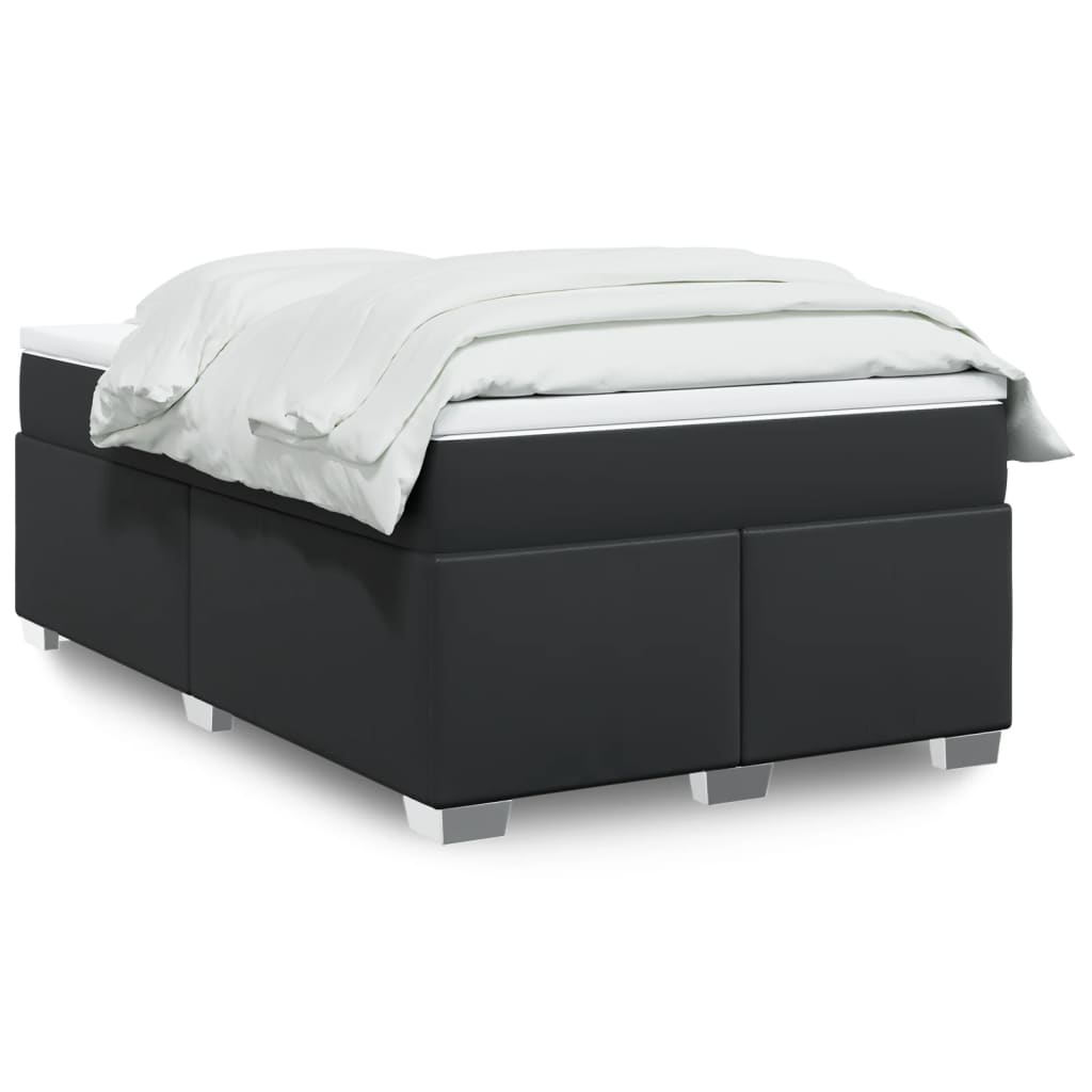 Cama box spring con colchón cuero sintético blanco 100x200 cm