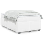 Cama box spring con colchón cuero sintético blanco 100x200 cm