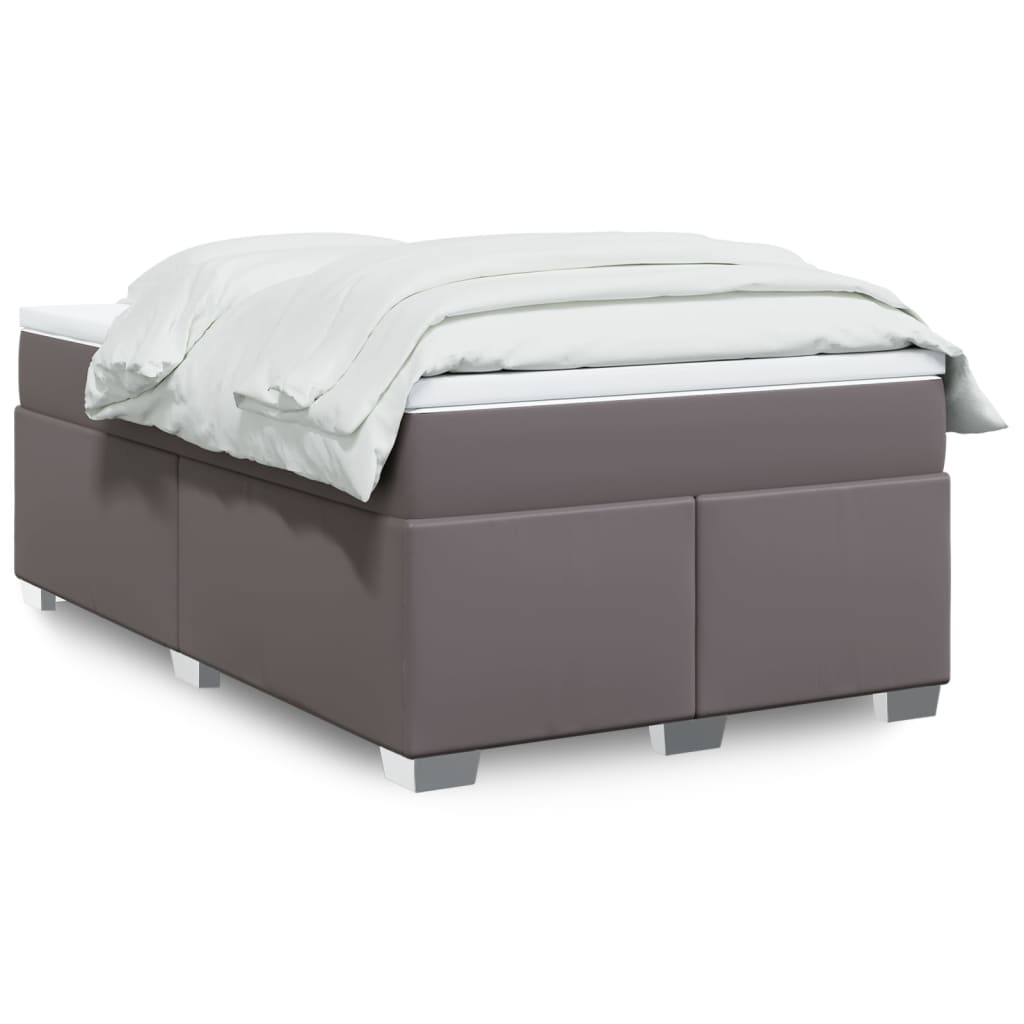Cama box spring con colchón cuero sintético blanco 100x200 cm