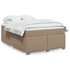 Cama box spring con colchón cuero sintético blanco 100x200 cm