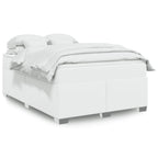 Cama box spring con colchón cuero sintético blanco 100x200 cm