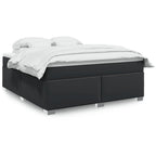 Cama box spring con colchón cuero sintético blanco 100x200 cm
