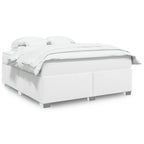 Cama box spring con colchón cuero sintético blanco 100x200 cm