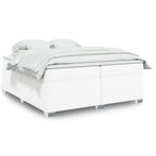 Cama box spring con colchón cuero sintético blanco 100x200 cm