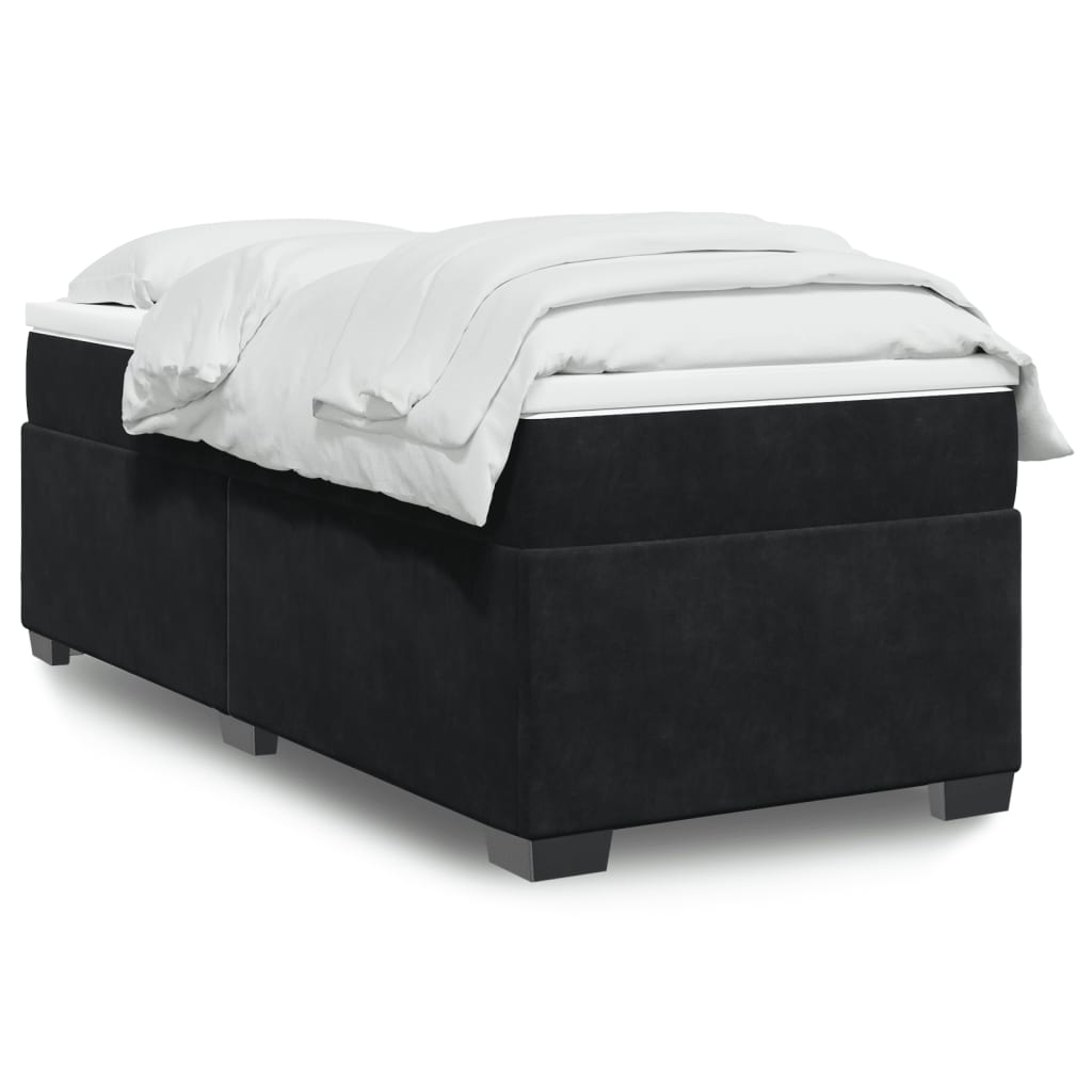 Cama box spring con colchón cuero sintético blanco 100x200 cm