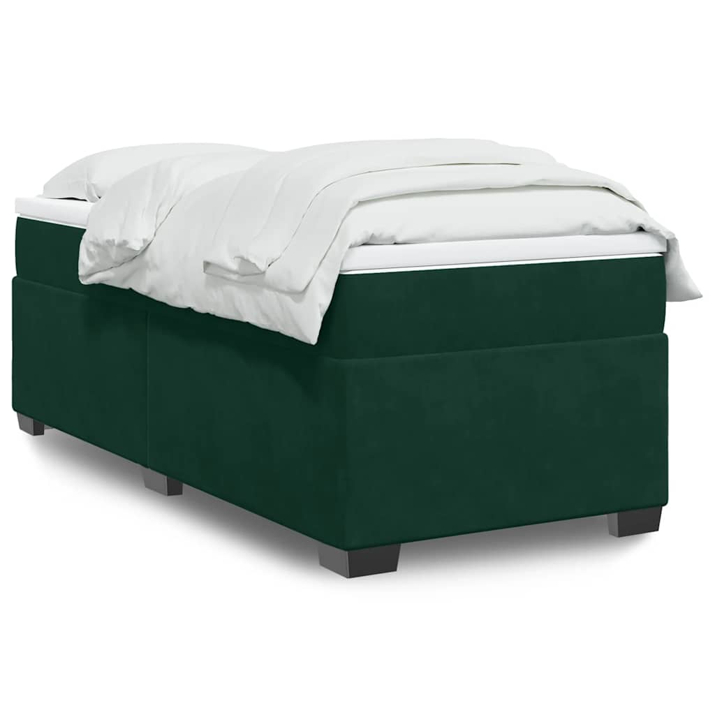 Cama box spring con colchón cuero sintético blanco 100x200 cm