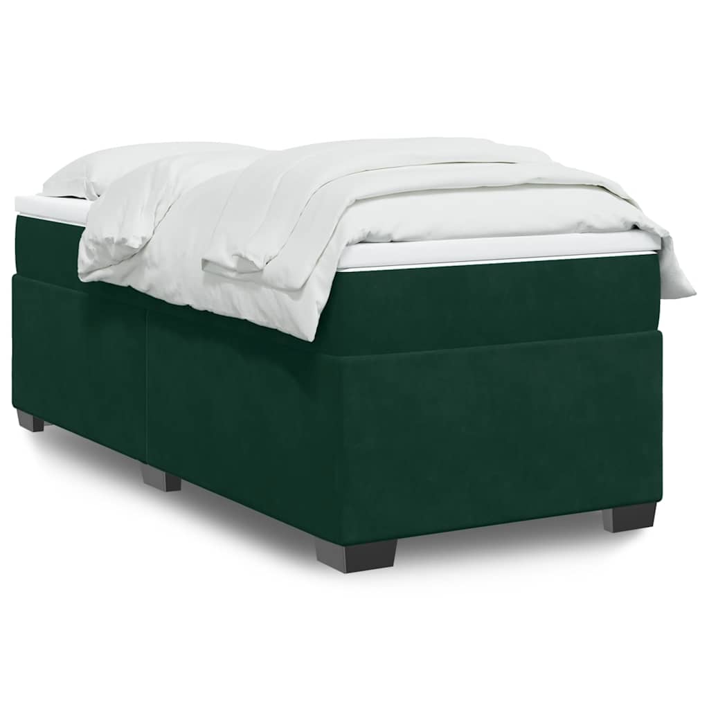 Cama box spring con colchón cuero sintético blanco 100x200 cm
