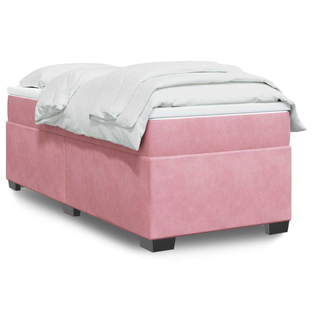 Cama box spring con colchón cuero sintético blanco 100x200 cm