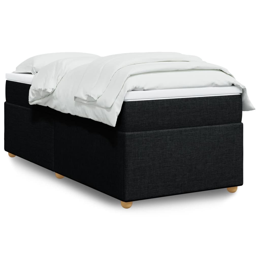 Cama box spring con colchón cuero sintético blanco 100x200 cm