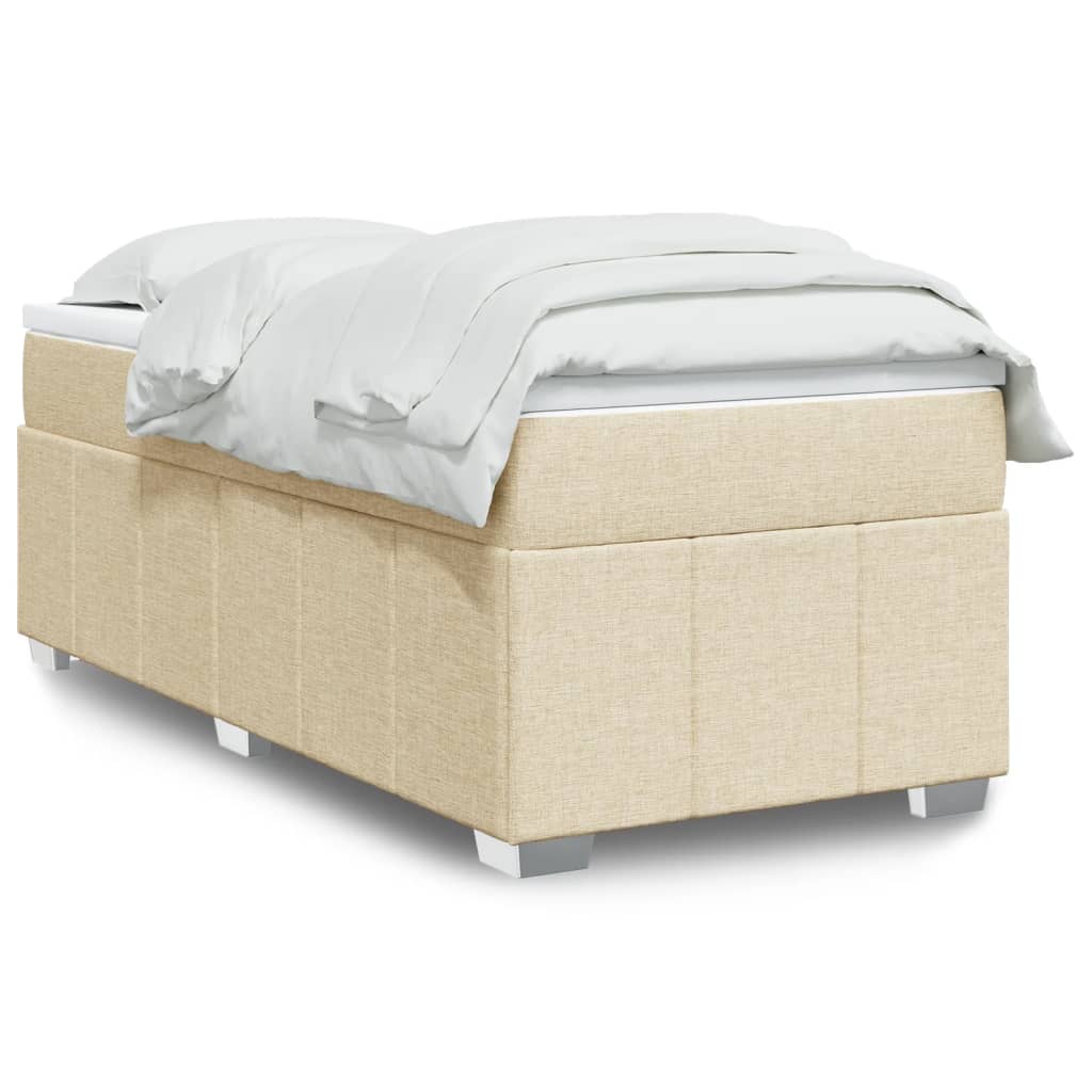 Cama box spring con colchón cuero sintético blanco 100x200 cm