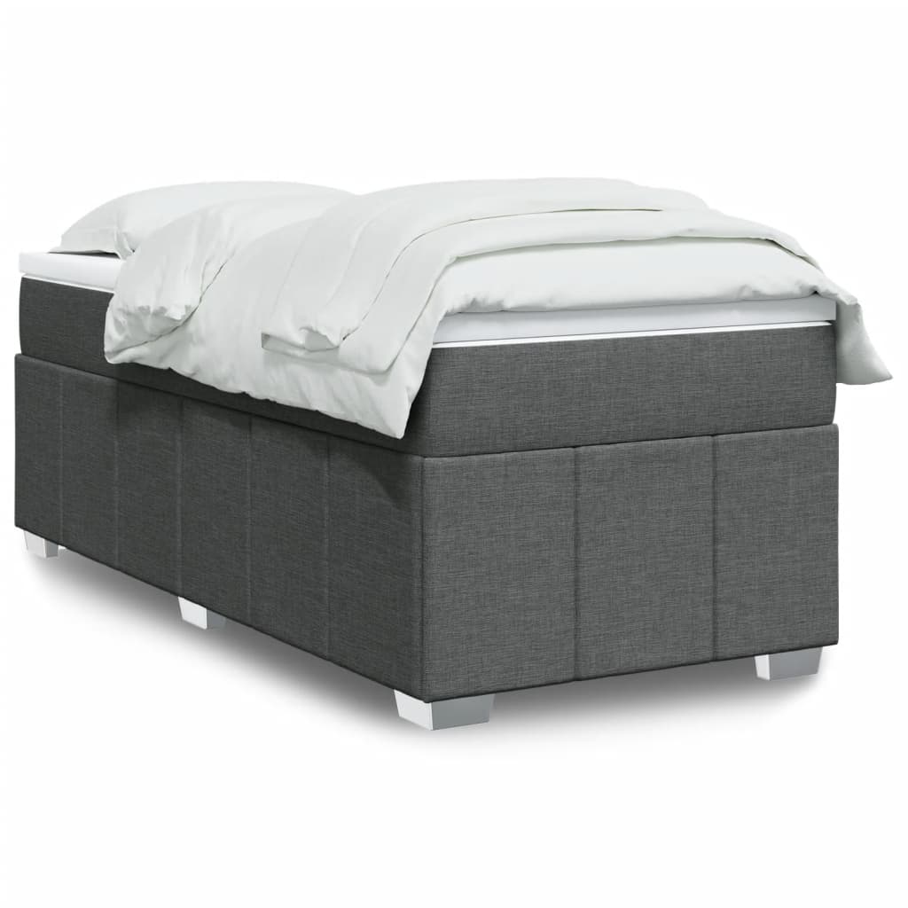Cama box spring con colchón cuero sintético blanco 100x200 cm