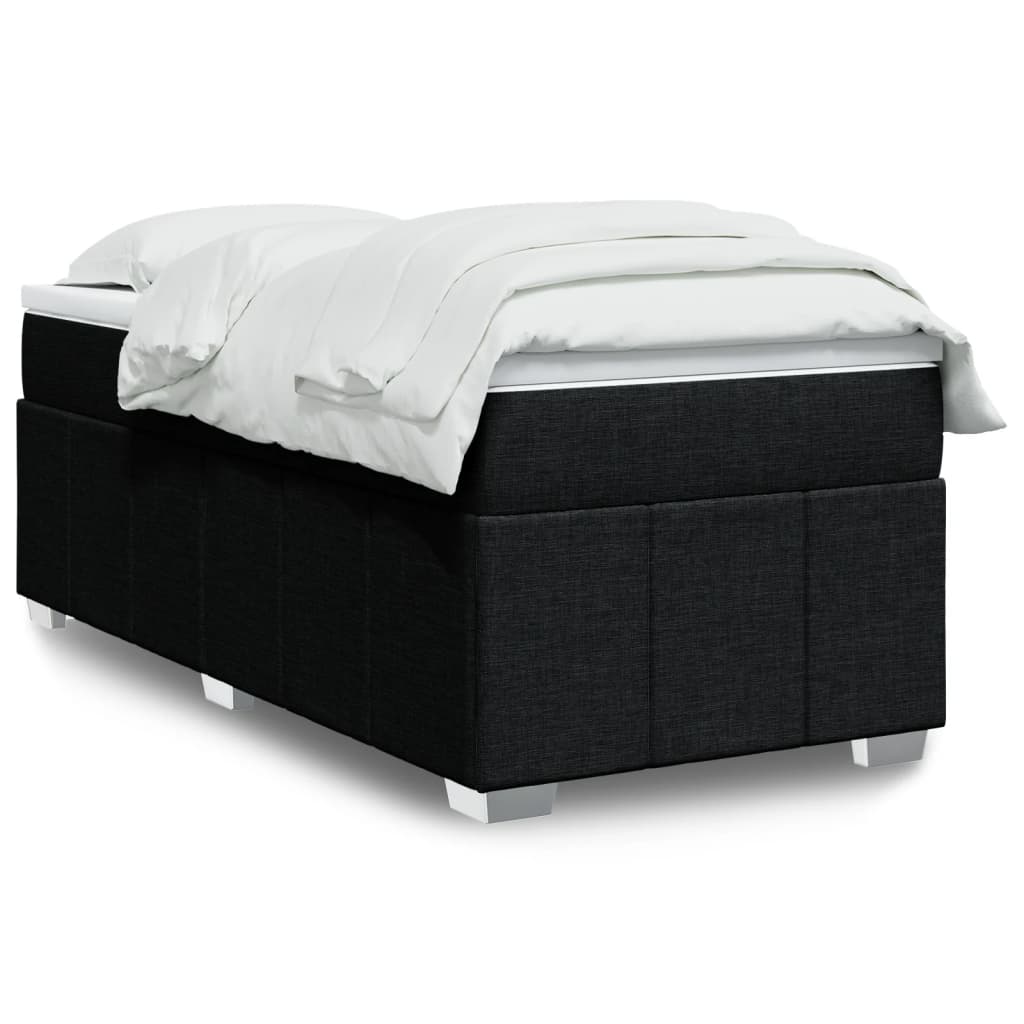 Cama box spring con colchón cuero sintético blanco 100x200 cm