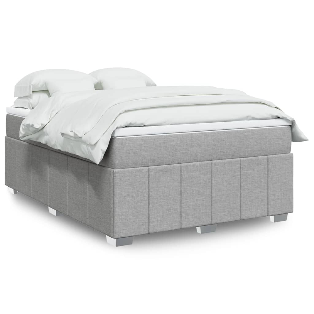 Cama box spring con colchón cuero sintético blanco 100x200 cm