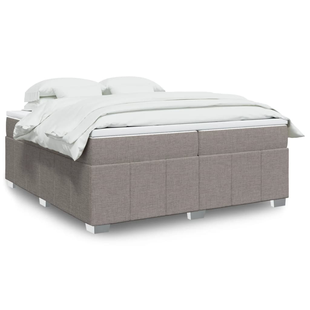 Cama box spring con colchón cuero sintético blanco 100x200 cm