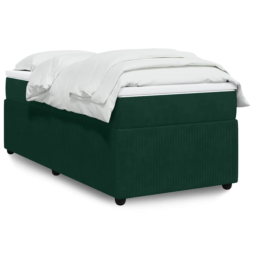 Cama box spring con colchón cuero sintético blanco 100x200 cm