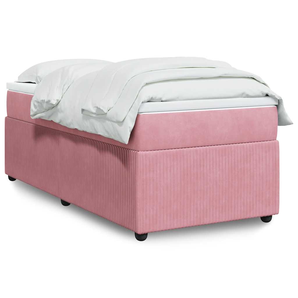 Cama box spring con colchón cuero sintético blanco 100x200 cm