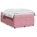 Cama box spring con colchón cuero sintético blanco 100x200 cm