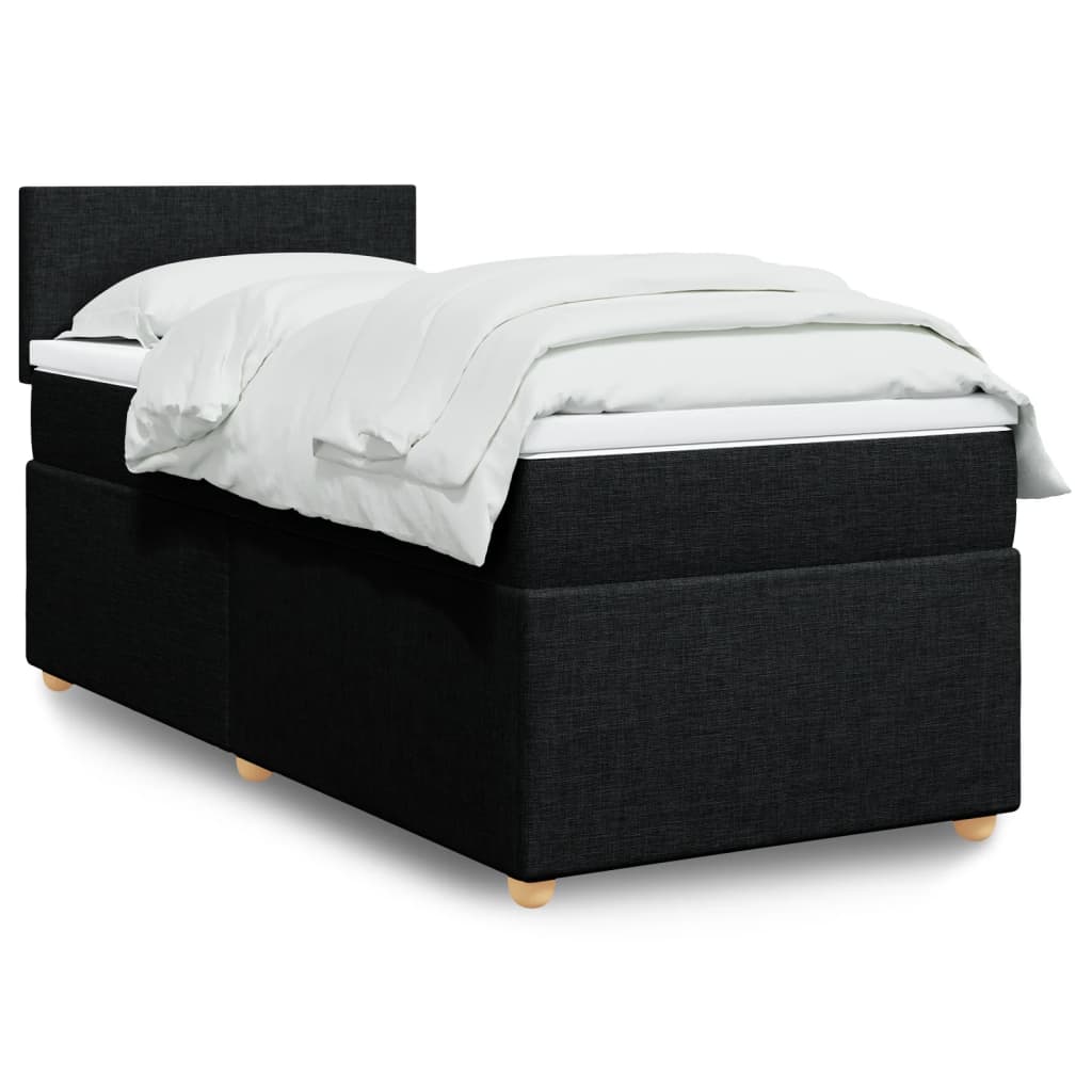 Cama box spring con colchón cuero sintético blanco 100x200 cm
